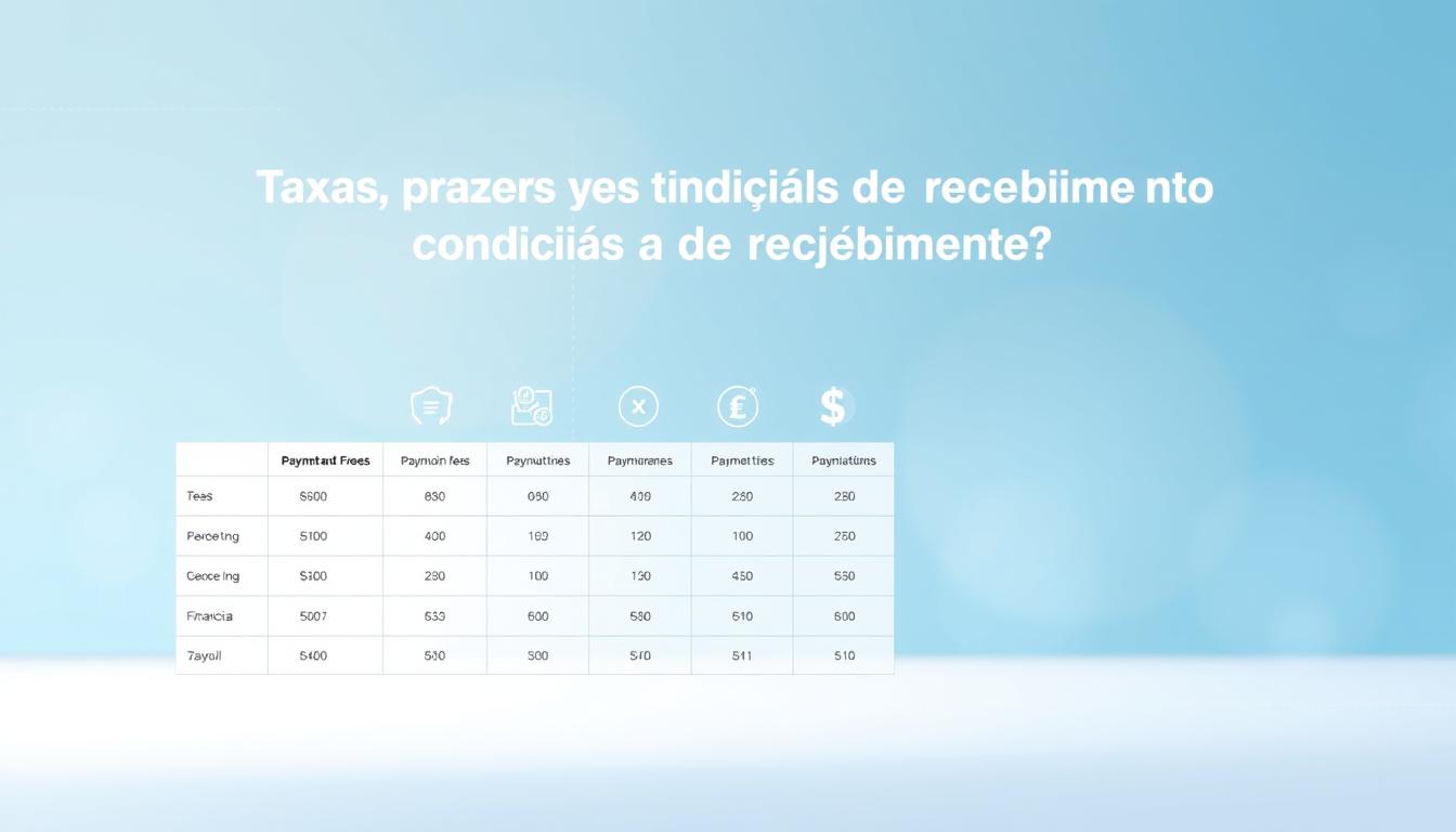 taxas e prazos de recebimento